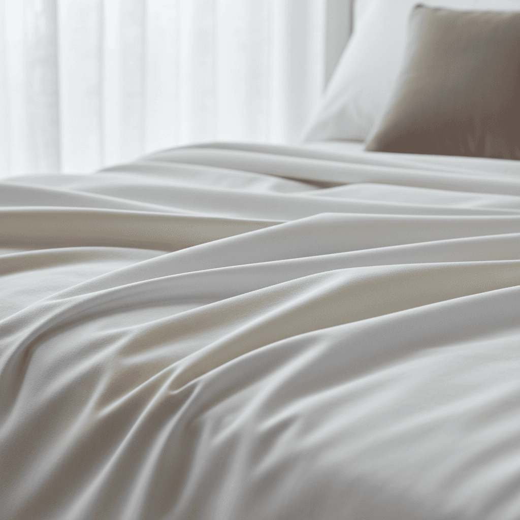 Freshly made bed with crisp linens