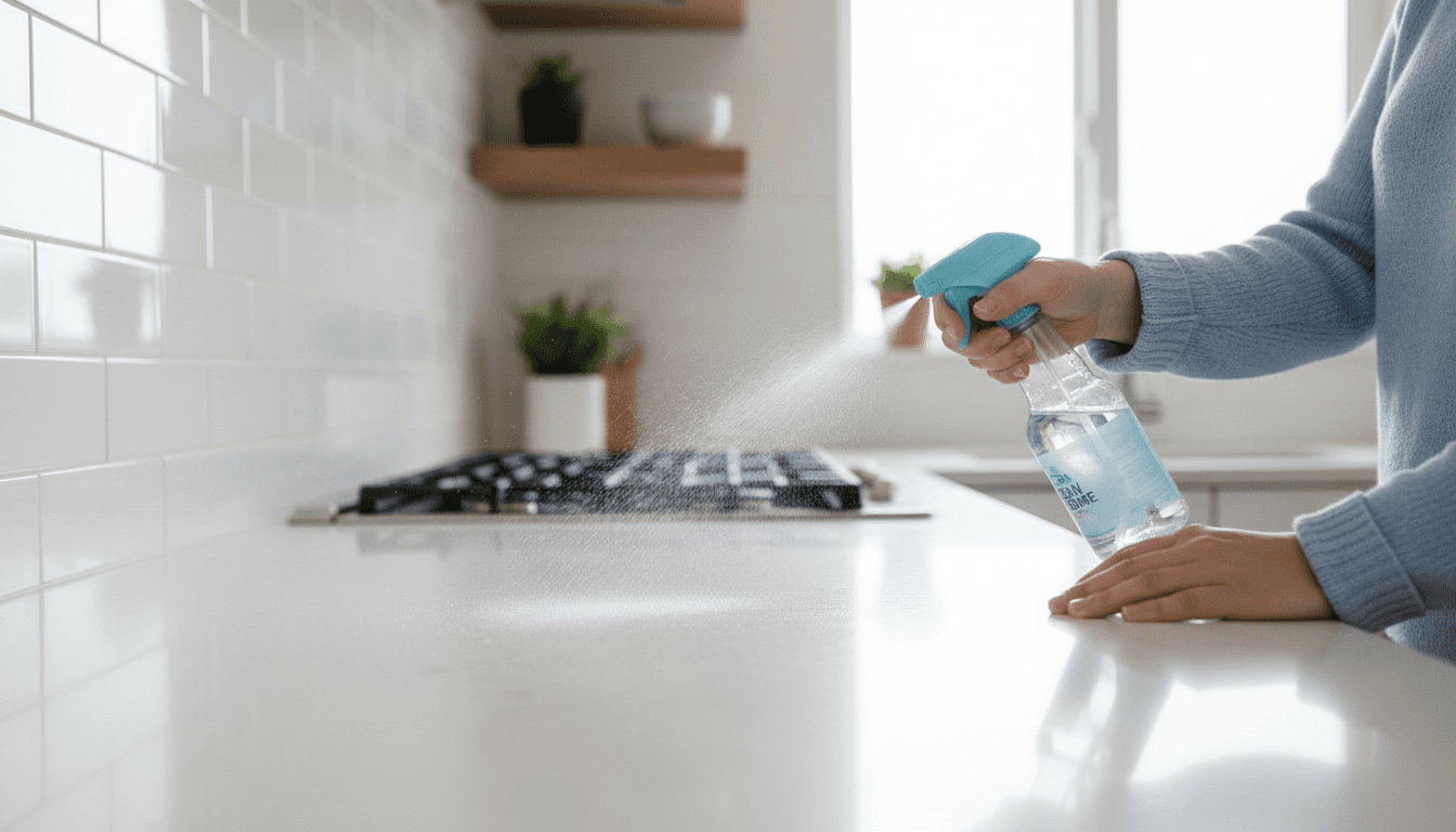 Clean kitchen countertop after a deep clean